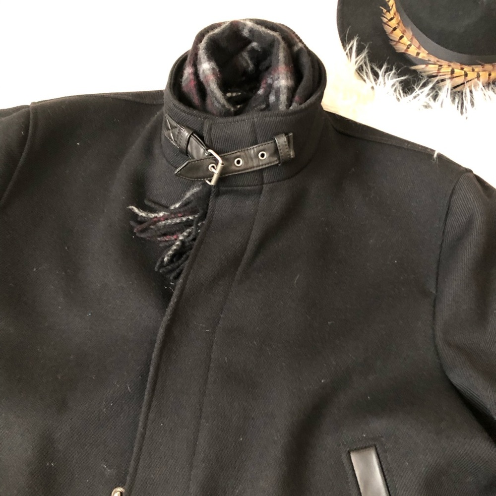 Leather trimmed Cole Haan Pea Coat - Picture 2 of 8